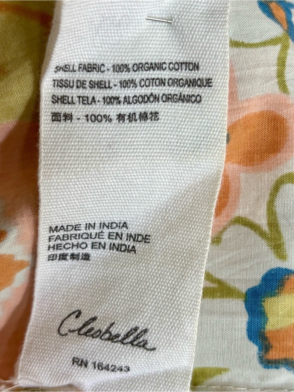 Cleobella Floral Smocked Tie Shoulder Tiered Organic Cotton Mini Dress M - Picture 8 of 11
